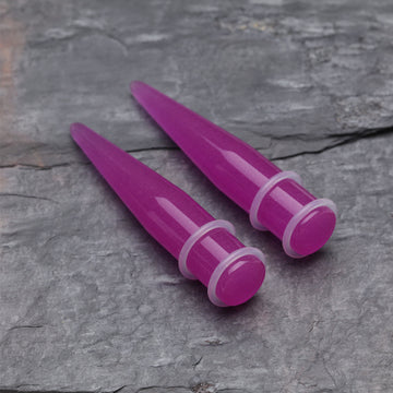Detail View 1 of A Pair of Glow in the Dark Taper-Purple